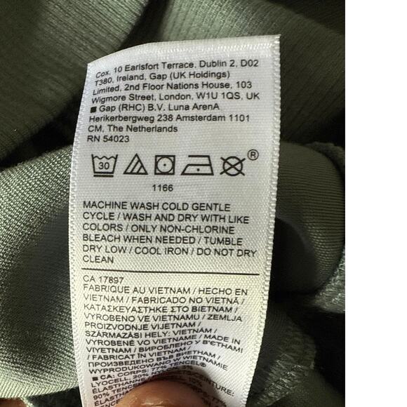 Athleta Eastbound Minimalist Gray/Green Pullover Ribbed Collar Sweatshirt XL - Picture 6 of 12